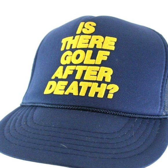There Is Golf After Death? Black/Gold Baseball Cap - Picture 9 of 9